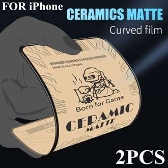 2PCS 100D Matte Frosted Ceramic Tempered Glass for IPhone 11 Pro MAX 11Pro 12 X XR XS 7 8 6 6s Plus Protective Screen Protector