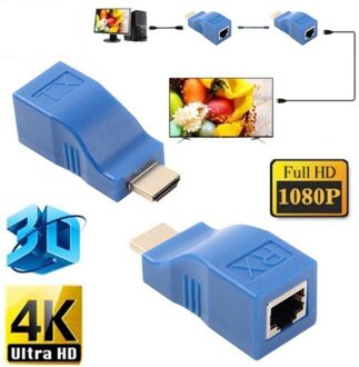 2Pcs 1080P Hdmi-Compatibel Extender RJ45 Over Cat 5e/6 Netwerk Lan Ethernet Hdtv Adapter