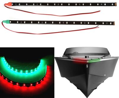 2pcs 12 "Red & Green LED Navigatie Decoratieve Strip Licht Waterdichte Auto Marine Boot Flexibele Sfeer Lamp strips