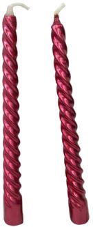 2pcs 19.5cm Spiral Twisted Long Candle Flickering Candle Light Tea Light Candles for Wedding Anniversary Rood