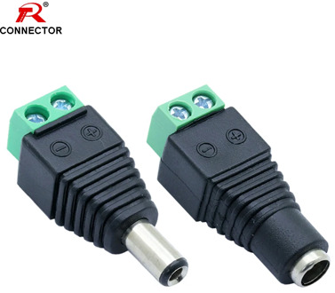 2pcs/1pair 2Poles 5.5x2.5 mm DC Balun Plug&Jack Adapter Free Soldering Connector Balun DC Plug&Socket Combo