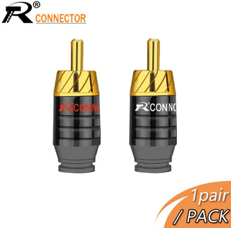 2Pcs/1Pair Gold plated Earphone connector jack RCA Plug Jack Connector Speaker Audio Output/Input Adapter Plug