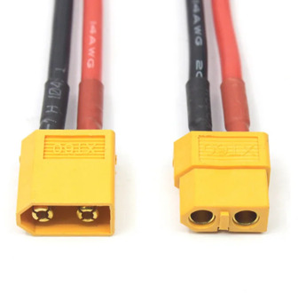 2pcs/1pair of XT60 Battery Male Female Connector Plug with Silicon 14 AWG Wire for 7.4v 11.1v 14.8v 22.2v battery 10cm*3.5mm 55A