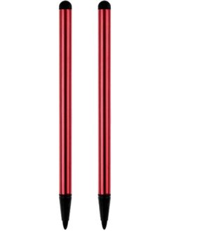 2Pcs 2 In 1 Capacitieve Resistive Pen Touch Screen Stylus Potlood Voor Tablet Ipad Mobiele Telefoon Pc Capacitieve Pen rood 2stk
