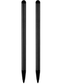 2Pcs 2 In 1 Capacitieve Resistive Pen Touch Screen Stylus Potlood Voor Tablet Ipad Mobiele Telefoon Pc Capacitieve Pen zwart 2stk