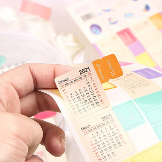 2Pcs 2020 Year Calendar Stickers Index Bookmark Planner Bullet Journal Accessories Decorative Stickers Label Calendar Stationery