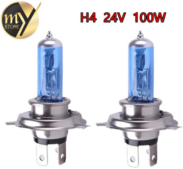 2pcs 24V H4 100W Super Bright Fog Lights Halogen Bulb High Power Headlight Lamp Car Light Source parking Head White 100/90W