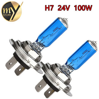 2pcs 24V H7 100W Halogen Bulb Super Bright Fog Lights High Power Car Headlight Lamp Car Light Source parking White 6000K