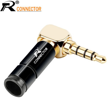 2pcs 3.5mm stereo right angle plug DIY headphone plug 4 pole welding head AUX 3.5 connector repair for 6mm cable