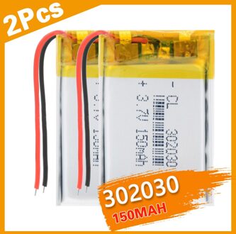 2Pcs 3.7V Lithium Polymeer Batterij 302030 150Mah Cellen Voor Gps Bluetooth Oortelefoon MP3 MP4 Opname pen 032030 Batterijen