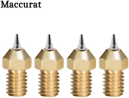 2pcs 3d printer Nozzle E3D V6 V5 Brass Nozzle M6 threaded 0.2 0.3 0.4 0.5mm Removable Stainless Steel Tips for 1.75mm filamne