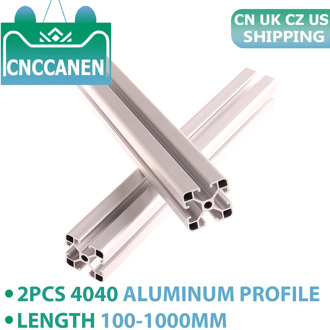 2PCS 4040 Aluminum Profile Extrusion 100mm - 1000mm European Standard Linear Rail Aluminum Profile 4040 Extrusion CNC 3D Printer