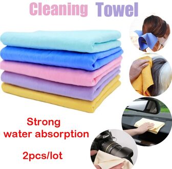 2Pcs 43*32Cm Super Absorptie Microfiber Car Care Handdoek Auto Wassen Handdoek Reiniging Peva Handdoek Synthetisch Suede gemzen Auto Styling