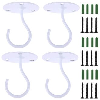 2Pcs/4Pcs Metalen Plafond Haak Muur Gemonteerd Plafond Haken Voor Outdoor Opknoping Planten Lantaarns Bloempotten Verlichting voor Thuis 4stk wit