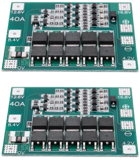 2PCS 4S 16.8V 18650 Lithium Battery Charger Protection Board PCB BMS 40A Module