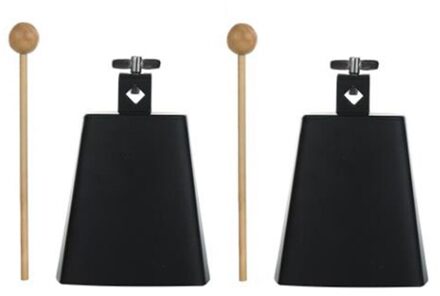 2Pcs 5 Inch Koe Bel Noise Maker Koebel Percussie Instrument Met Handvat Stok Voor Drum Set Kit Percussie