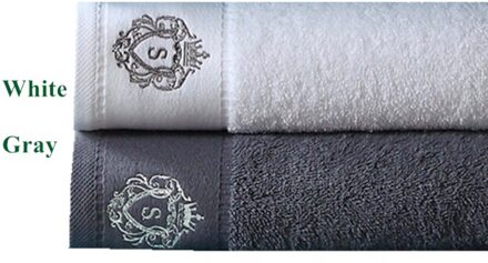 2Pcs 5 Sterren Luxe Hotel Satijn Handdoek Badkamer 100% Katoen Paar Douche Voor Thuis 35*78 Cm wit Blauw Grijs 3 Kleur Handdoek wit grijs