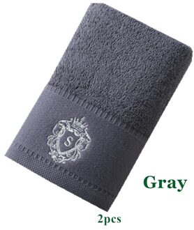 2Pcs 5 Sterren Luxe Hotel Satijn Handdoek Badkamer 100% Katoen Paar Douche Voor Thuis 35*78 Cm wit Blauw Grijs 3 Kleur Handdoek