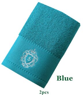 2Pcs 5 Sterren Luxe Hotel Satijn Handdoek Badkamer 100% Katoen Paar Douche Voor Thuis 35*78 Cm wit Blauw Grijs 3 Kleur Handdoek