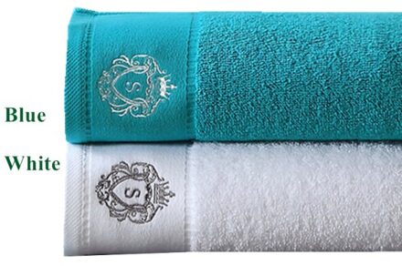 2Pcs 5 Sterren Luxe Hotel Satijn Handdoek Badkamer 100% Katoen Paar Douche Voor Thuis 35*78 Cm wit Blauw Grijs 3 Kleur Handdoek