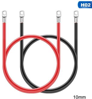 2Pcs 50Cm Koperdraad Negatieve Batterij Grond Kabel Terminal Kit 5AWG 16 Vierkante Batterij Connection Cable Cord Lijn met Lug 100A H02