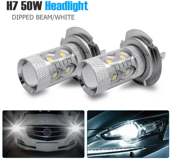 2pcs 50W H7 Super White Main Dipped Beam 499 LED Car Headlight Bulbs Lamp Foglights
