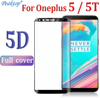 2pcs 5D Full cover For One plus 5t Protective Glass Oneplus5 Screen Protector On For Oneplus 5t Tempered Glas 9H Protection Film
