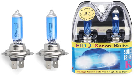 2pcs 6000k Super Bright White H7 Halogen Bulb 12V Car HeadLight Bulb h7 55w 100w Halogen Lamp Car HeadLight Replacement Bulb