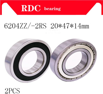 2PCS 6204ZZ 6204 6204 2RS 20x47x14mm Mini Ball Bearing Miniature Bearing Deep Groove Ball Bearing