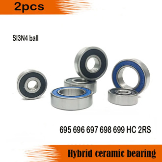 2PCS 694 695 696 697 698 699 2RS RS HC Steel Hybrid Ceramic Bearings Bike Bearing si3n4 balls