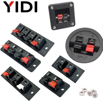 2pcs 6pcs 10pcs 2 3 4 Positions Connector Terminal Push In Jack Load Spring 4 Poles Audio Speaker Terminals Plug Socket Clip