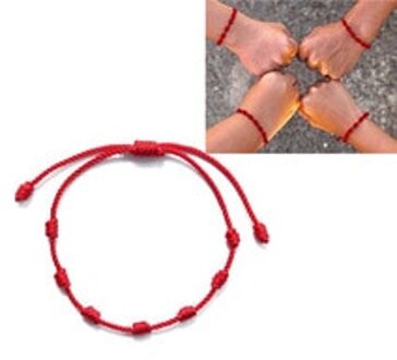 2Pcs 7 Knopen Rode Draad Armband Voor Bescherming Evil Eye Geluk Amulet Voor Succes En Welvaart Vriendschap Armband