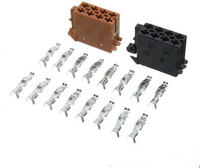 2Pcs 8 Pin Man Iso Auto Stereo Radio Kabelboom Connector Adapter Blok Weefgetouw Voor Audio Luidsprekers Met 18pcs Vrouwelijke Pinnen