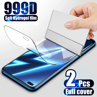 2PCS 999D Hydrogel Film Screen Protector For Realme 7 6 5 Pro Protective Film V5 Realme X2 X50 X7 Pro C3 C11 C12 C15 Not Glass