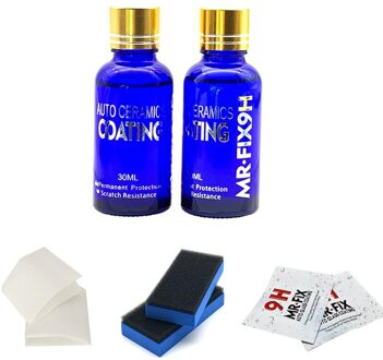 2Pcs 9H Auto Vloeibare Keramische Jas Super Hydrofobe Glas Coating Set Polysiloxane En Nano Materialen Auto Polish