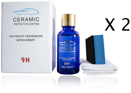 2Pcs 9H Car Oxidation Liquid Ceramic Coat Anti-Scratch Paint Cleaner H9 Super Hydrophobic Glass Coating Set Auto Care Glasscoat