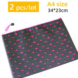 2Pcs A4 Kleur Canvas Tas Stof Bestandsmap Document Aktentas Papier Organizer Bag Kantoor Schoolspullen Papelaria H 2stk