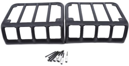 2Pcs Achterlicht Guard Montagebeugel Cover Aluminium Behuizing Zwart Voor Jeep Wrangler Rear Lamp