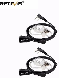 2pcs Acoustic Tube PTT Mic 2Pin Headphone Walkie Talkie Headset For Kenwood TYT Baofeng 888s UV-5R UV-82 RETEVIS RT22 H777 RT-5R