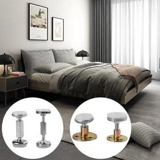 2pcs Adjustable Threaded Bed Frame Anti-shake Tools Telescopic Support Wall Bracket Bed Frame Accessory With Felt Pad