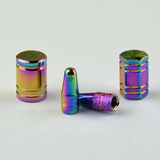 2PCS Aluminum Car Bike Tire Valve Caps Neon Lights Color Bullet Design Car Truck Air Port Cover Tire Rim Valve Wheel Stem Cap