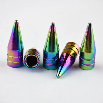 2PCS Aluminum Car Bike Tire Valve Caps Neon Lights Color Bullet Design Car Truck Air Port Cover Tire Rim Valve Wheel Stem Cap