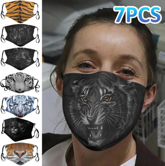 2Pcs Animal Print Mask Reusable Mouth Mask Protective Mouth Caps Adult Washable Face Mask Ear Hook Mouth Muffle mascarillas