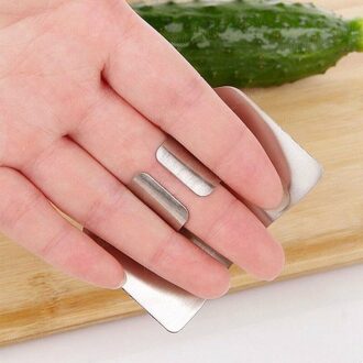 2Pcs Anti-Cut Hand Vinger Vinger Guard Protector Rvs Multifunctionele Groente Polssteun Finger Protector keuken Tool 2stk B