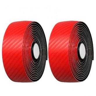 2Pcs Antislip Kunstleer Elastische Eva Fietsstuur Bandjes Rijden Levert Fiets Accessoires Ciclismo Fietsstuur Tape Rood