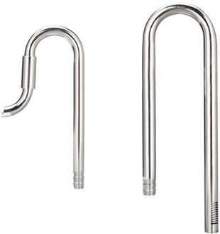 2Pcs Aquatic Lelie Pijp Set Accessoires Universal Home Waterstroom Verstelbare Aquarium Instroom Uitstroom Uit Roestvrij Staal