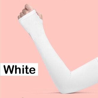 2Pcs Arm Mouwen Warmers Sport Mouwen Zon Uv Bescherming Hand Cover Cooling Warmer Running Vissen Fietsen Ski Mangas Para brazo wit