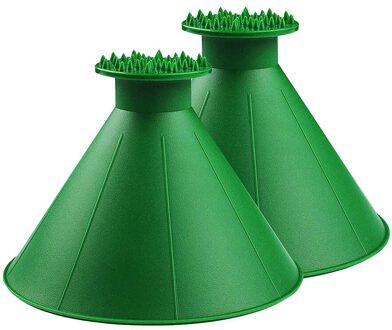 2Pcs Autoruit Voorruit Magic Ijskrabber Kegel Vormige Auto Sneeuw Remover groen