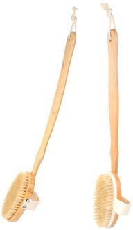 2Pcs Bad Douche Body Borstel Lange Steel Back Huid Borstel Exfoliërende Scrubber