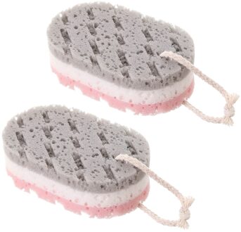 2Pcs Bad Spons Borstel Voor Badkamer Zachte Exfoliërende Body Huid Bad Levert Reiniging Scrub Spons Borstel Badkamer Accessoires